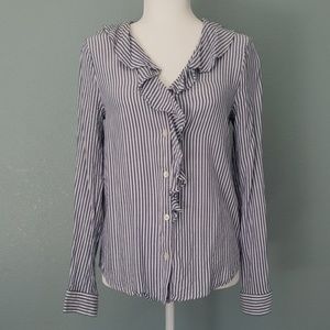 Dip Ruffle Buttondown Blouse
